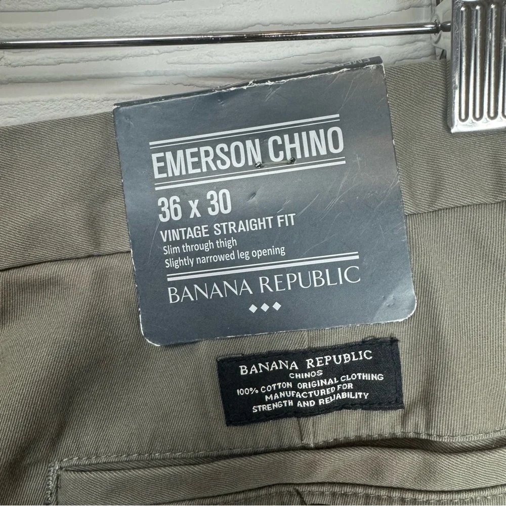 Banana‎ Republic Emerson Chino Vintage Straight Fit Men's Olive Pants 36x30